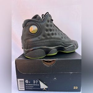 Air Jordan 13 Retro BG Black/Green Size 6Y
